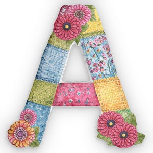 Cojines personalizados con la letra "A" de primavera: cojín relleno para decoración del hogar, cojín único, cojín personalizado, regalo para niña, habitación de niña