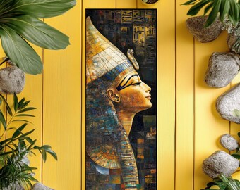 Oude koningingodin Egyptisch geïnspireerde rubberen yogamat heilige kunst