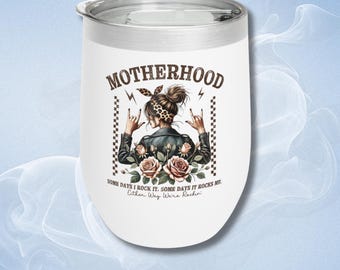 Rockin' Mom-wijnbeker: geïsoleerde roestvrijstalen reismok