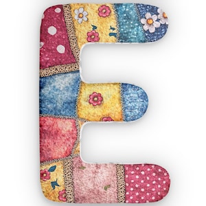 Cojín de primavera con la letra "E": relleno para decorar el hogar, cojín único, cojín personalizado, regalo para niña, habitación de niña