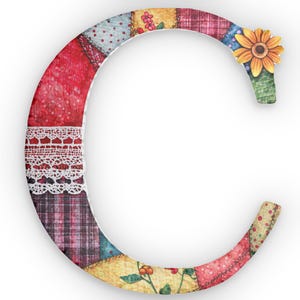 Cojín de primavera con forma de letra "C": relleno para decorar el hogar, cojín único, cojín personalizado, regalo para niña, habitación de niña