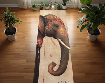 Gepersonaliseerde yogamat Indiase olifant: antisliprubber, meditatiepilates