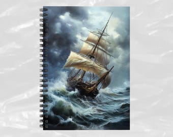 Stormy Sea Journal: Nautical Art spiraal notitieboek