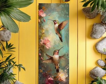 Hummingbird-yogamat: lang antisliprubber, uniek ontwerp