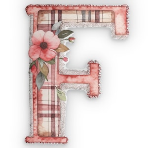 Almofada em formato de letra "F" de primavera - Almofada de pelúcia para decoração de casa, Almofada decorativa exclusiva, Almofada personalizada, Presente para meninas, Quarto de meninas