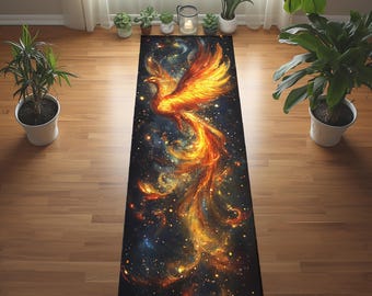 Phoenix Rising yogamat: lang antisliprubber, meditatie en pilates