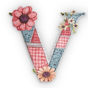 Cojín de primavera con forma de letra "V": relleno para decorar el hogar, cojín único, cojín personalizado, regalo para niña, habitación de niña