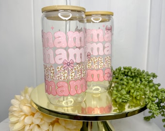 Pink Mama Glass Coffee Cup