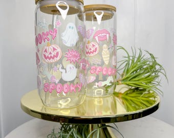 Pastel Spooky Vibes Glass Cup