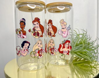Disney Princess Valentine Glass Cup