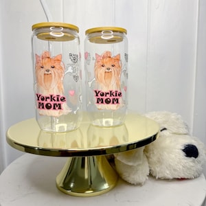 Yorkie Dog Mom Yorkie Besitzer Glaskaffeetasse