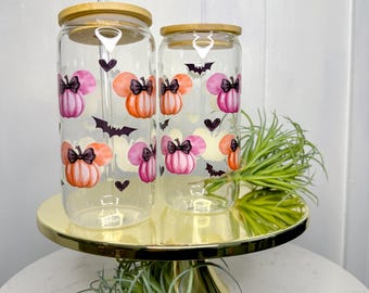 Disney Pumpkins Fall Glass Cup