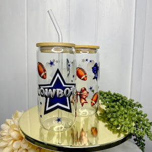 Cowboys Football Glass Coffee Cup