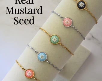 Inspirational Christian Mustard Seed Faith Bracelet Graduation Gift Religious Milestone Jewelry For Girls From Mom Birthday Gift Friend