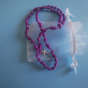 Purple Knotted Rosary, small
