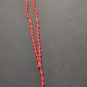 Orange Knotted Rosary, small