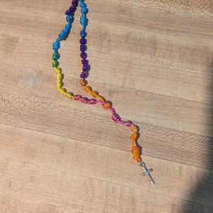 Rainbow, Knotted Rosary, small