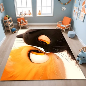 Schattige kattentapijt, schattig kattentapijt, kattenkleed, kattenliefhebber cadeau, tapijt coole kamer, tapijt kinderkamer, cadeau voor kinderen, leuk interieur, aangepast tapijt, cadeau