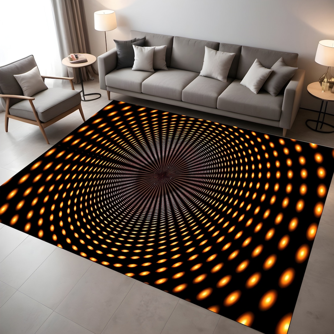 3D Optical Illusion Rug: Hypnotic Spiral Carpet, Modern Home Decor - Etsy