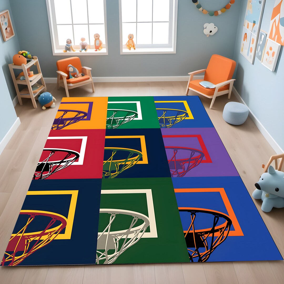 Basketball Rug,sports Floor Mat,basketball Hoop Rug,sports Lover's Rug ...