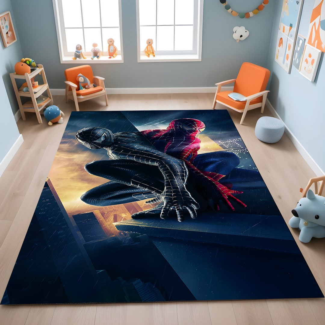 Spiderman & Venom Rug: Kids Room Decor, Custom Design - Etsy