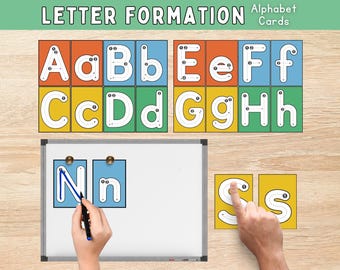 Alphabet ABC Letter Formation Flashcards | Handwriting | Orton Gillingham Phonics | Homeschool Printables | Nature-Based Outdoor Learning