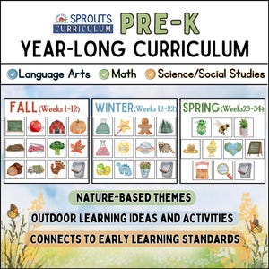 Pre-K Curriculum | Year-Long | Nature-Based Outdoor Learning | Hands-on | Reading, Math, Science, S.S. | Homeschool, Daycare, Montessori