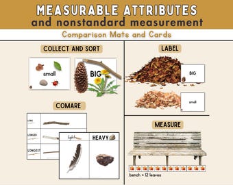 Measurable Attributes | Nonstandard Measurement Sort | Nature-Based Math Comparisons | Common Core | Forest School | Outdoor Learning Fun