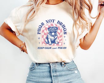 Comfort Colors® Retro Pug Dog T-Shirt, Cute T-Shirt, Animal T-Shirt, Dog Lover Shirt, Funny Dog Shirt