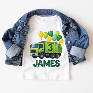 Personalized Garbage Truck Birthday Shirt | 3rd Birthday Shirt for Boy |Toddler Trash Truck Outfit | Custom Name Birthday Tee| Birthday Gift