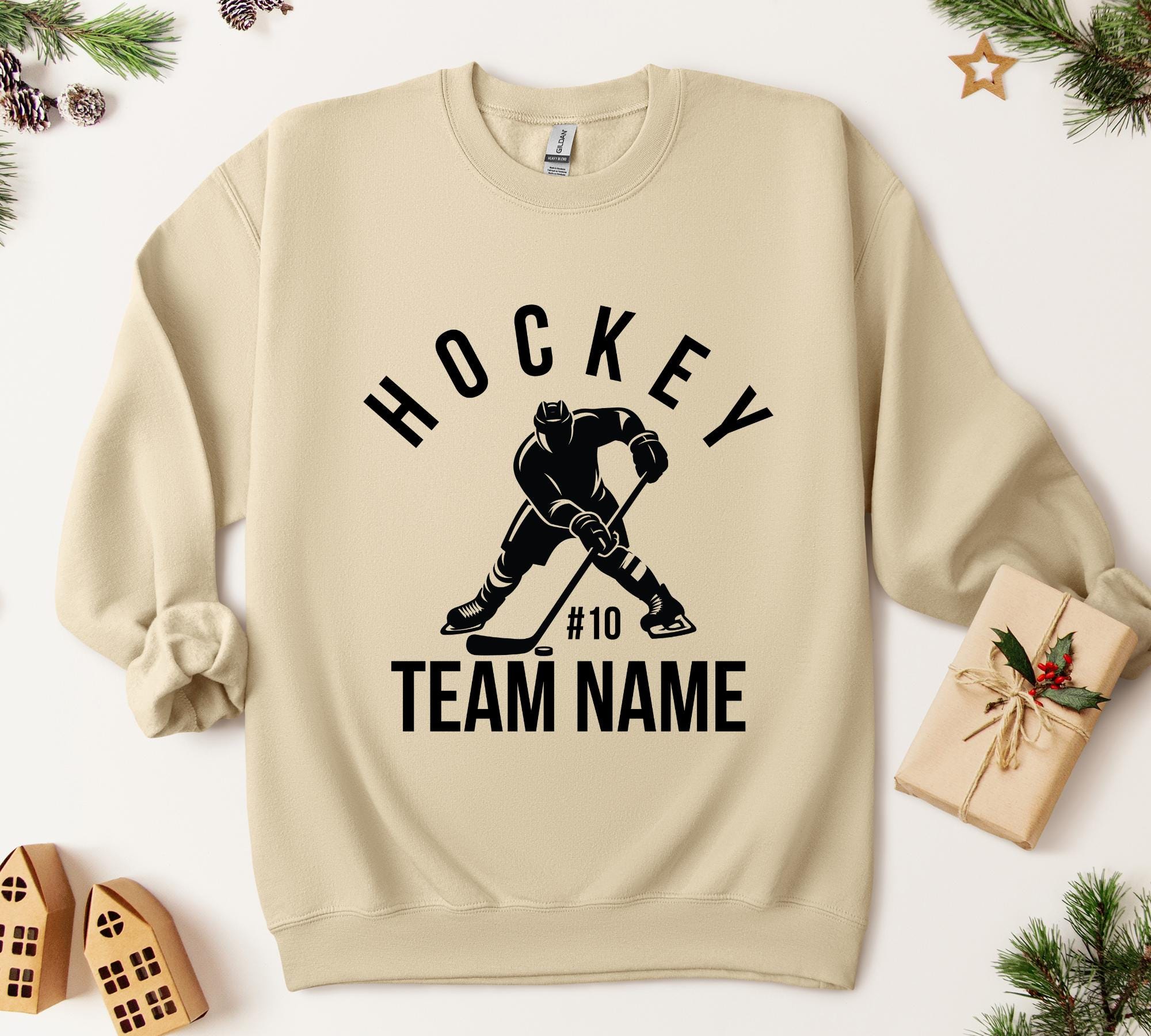 Custom Hockey Sweatshirt | Personalized Hockey Mom Sweatshirt | Game Day Hoodie | Name & Number Sweatshirt | Team Name Sports Sweatshirt