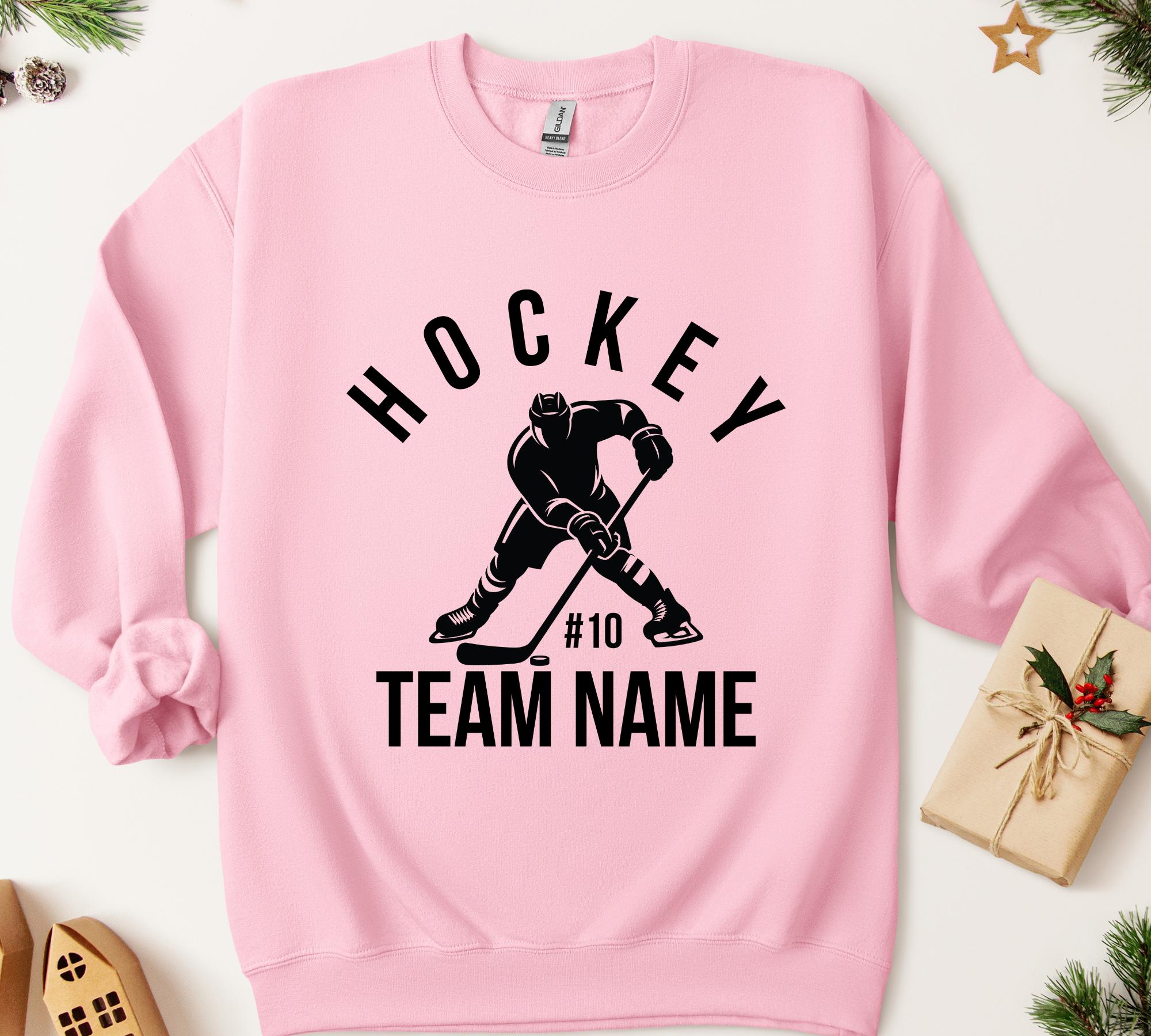 Custom Hockey Sweatshirt | Personalized Hockey Mom Sweatshirt | Game Day Hoodie | Name & Number Sweatshirt | Team Name Sports Sweatshirt