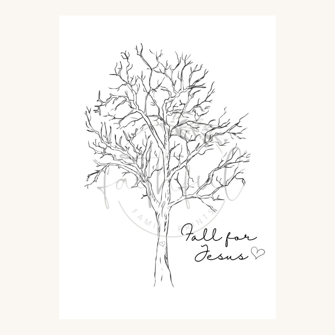 Fall for Jesus Printable Craft for Kids, Thumbprint Keepsake Christian ...