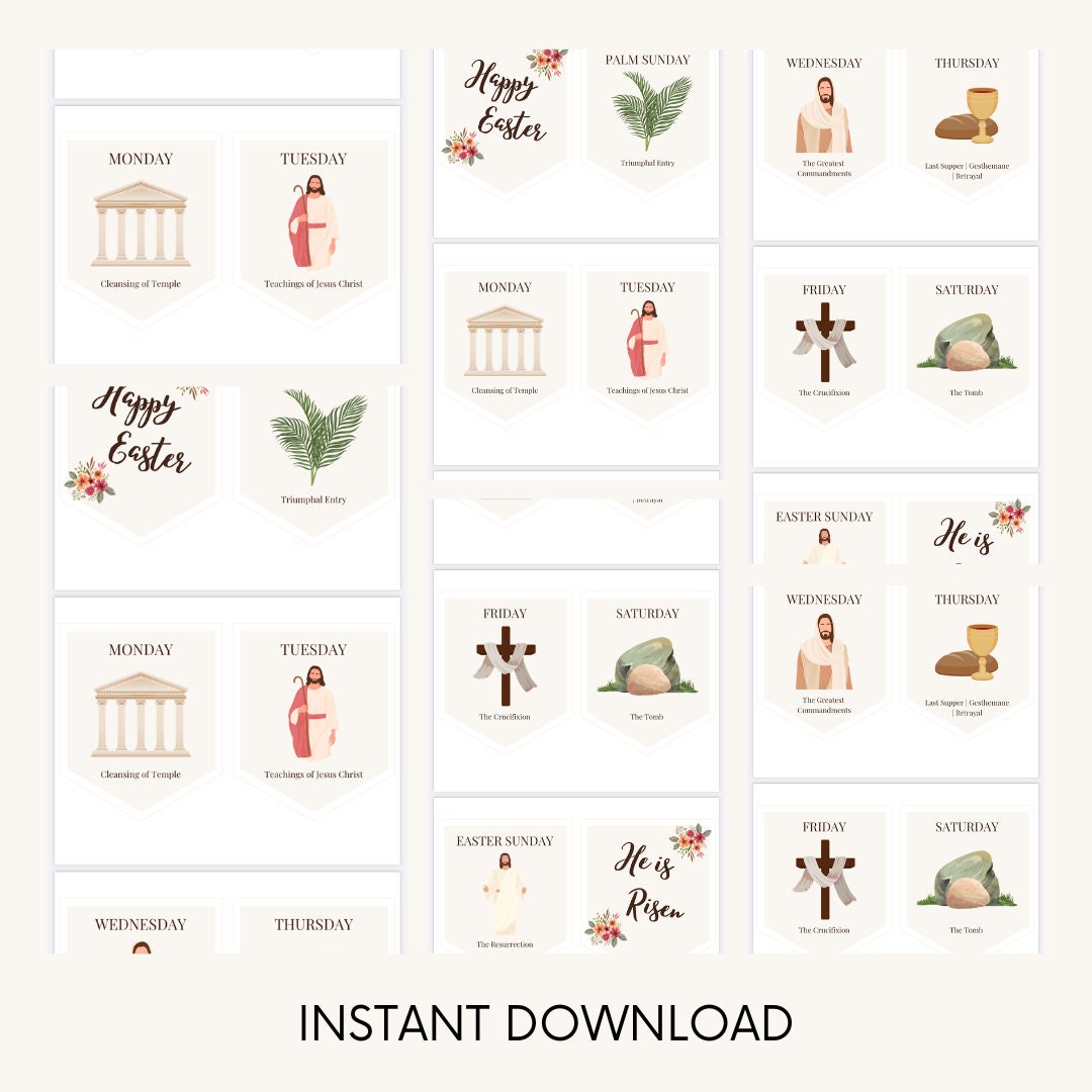 Holy Week Easter Advent Banner | Printable Activity (digital Download ...