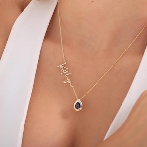 Handmade Alexandrite Birthstone Necklace 925 Silver – Personalized June Birthstone Gift for Mom Wife Anniversary