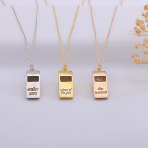 Personalized Sterling Silver Whistle Necklace: Coach Gift, Safety Jewelry