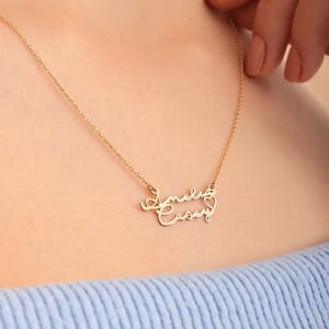 Personalized Two-Name Heart Necklace: Sterling Silver Couple Jewelry