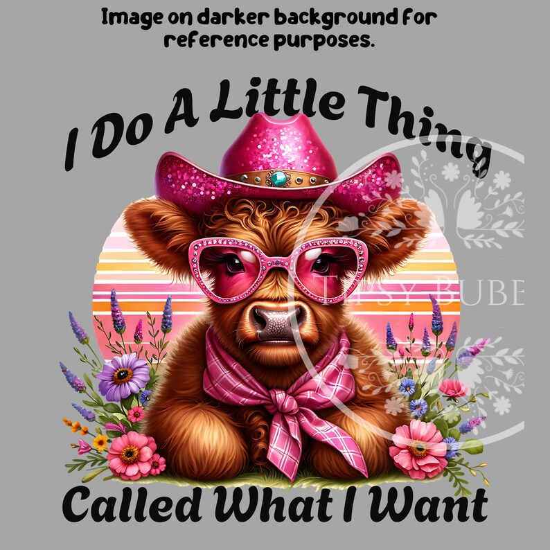 Western Highland Cow PNG, Funny Sublimation Designs, Retro Sassy PNG File, Retro Pink Western Shirt Design, Commercial Use, Digital Download