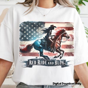 American Cowgirl PNG Sublimation Files, Western Girl Shirt Designs, Patriotic Western PNG, Retro Cowgirl Rodeo Shirt Designs, Commercial Use
