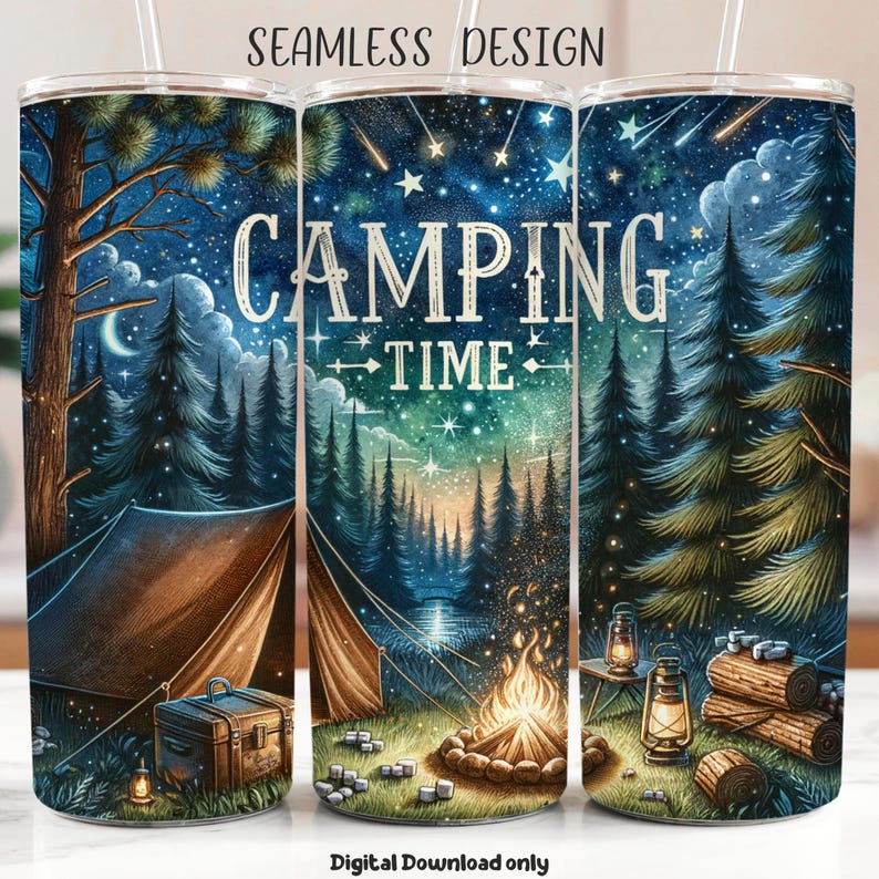 Camping Tumbler Wrap, Skinny Tumbler 20oz PNG Camping Tumbler PNG, Tumbler Sublimation, Outdoor Tumbler Wrap, Commercial Use, Digital