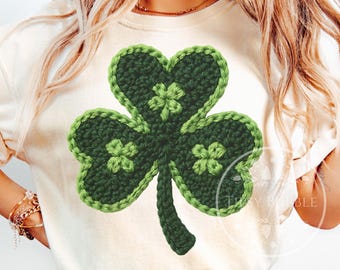 St. Patrick's Day Shamrock PNG, St. Patrick's Day-skjortadesign, fuskstickat garn St. Patrick-sublimeringsdesign