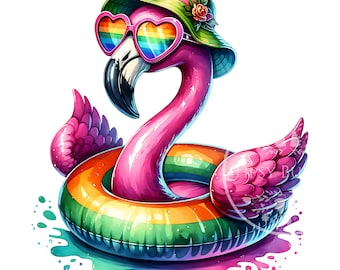 Summer Flamingo PNG, Tropical Summer PNG, Summer Sublimation Files, Girls Summer Shirt Designs, Pink Flamingo Clipart PNG, Commercial Use
