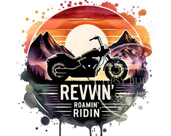 Motorcycle PNG Shirt Design, Biker PNG Sublimation Files, Bike Lover Clipart, Retro Motorcycle PNG Design, Commercial Use, Digital Download