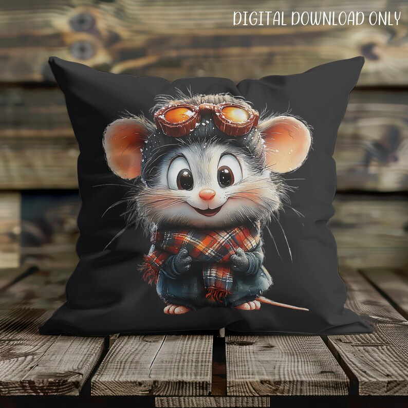 Mouse Clipart Bundle, Quirky Animals Digital Clipart, Sublimation Files, Funny Christmas Mouse PNG,  Cute Sublimation Design, Commercial Use