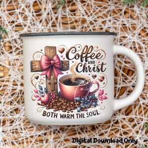 Christian Coffee PNG, Christian Shirt Designs, Sublimation Files, Trendy Coquette Cross PNG File, Commercial Use, Digital Download