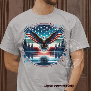 Eagle American Flag Shirt Design, Patriotic 4th of July Shirt PNG, Patriotic Shirt Design Sublimation File, Commercial Use, Digital Download