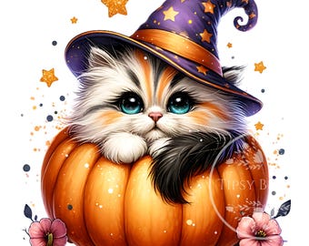 Halloween Cat Shirt Design, Cute Halloween Cat PNG, Pumpkin Cat PNG, Sublimation Designs Halloween Sublimation Files, Commercial Use Digital