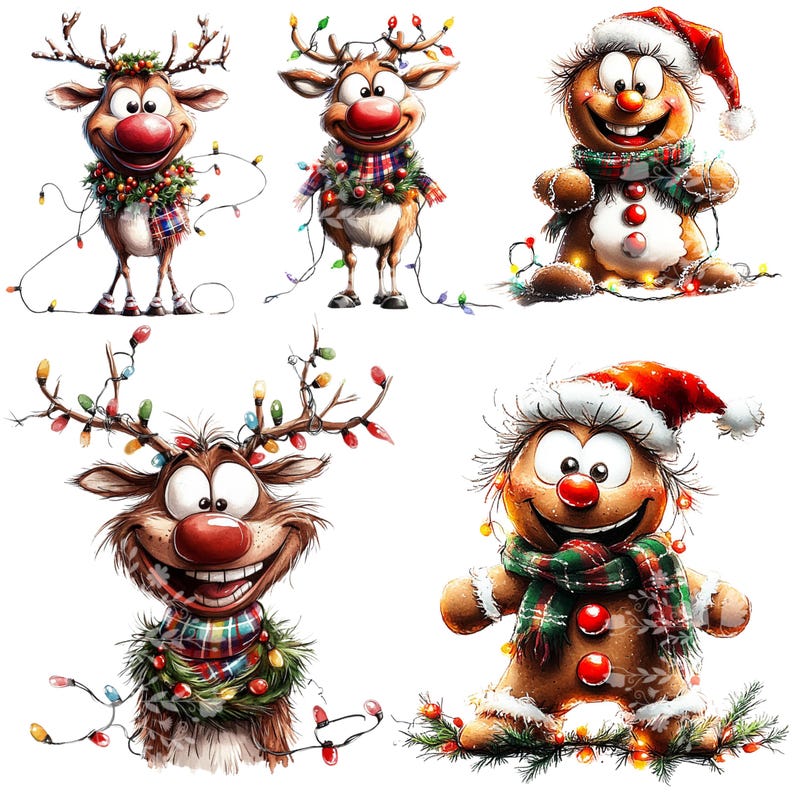 Funny Christmas PNG Bundle, Quirky Clipart, Christmas Shirt, Quirky Santa, Holiday Clipart Bundle, Scrapbook, Sublimation Designs, Cute Xmas