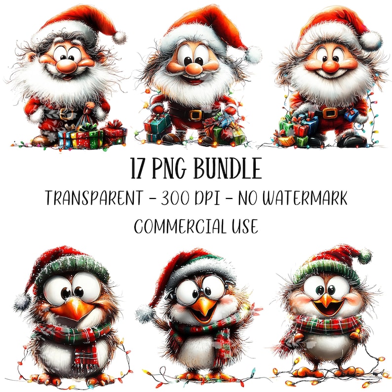 Funny Christmas PNG Bundle, Quirky Clipart, Christmas Shirt, Quirky Santa, Holiday Clipart Bundle, Scrapbook, Sublimation Designs, Cute Xmas