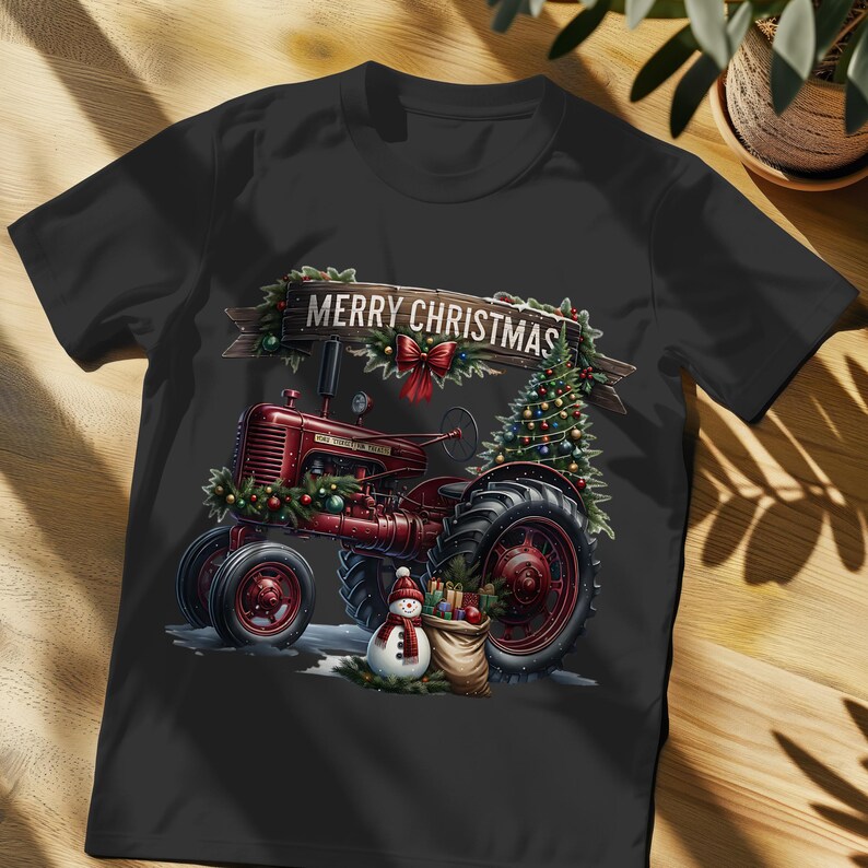 Christmas Tractor PNG, Christmas Truck, Country Christmas Clipart, Christmas Shirt Design, Holiday Tractor, Vintage Christmas, Sublimation